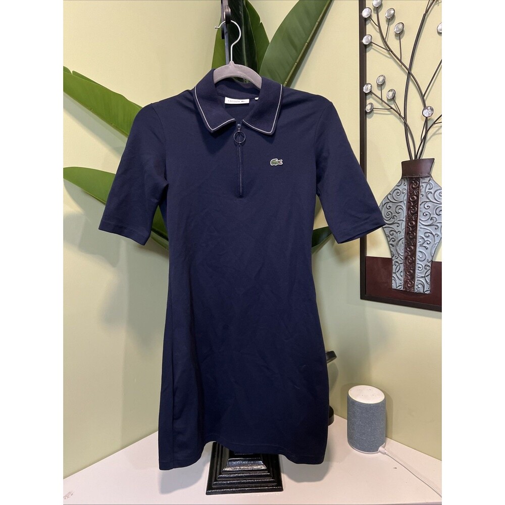 Lacoste Women’s Navy Quarter Zip Polo Dress Size 32
